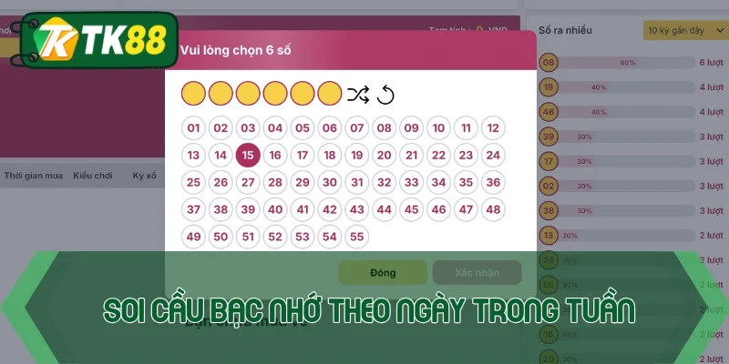 Soi cầu bạc nhớ đơn giản theo ngày trong tuần